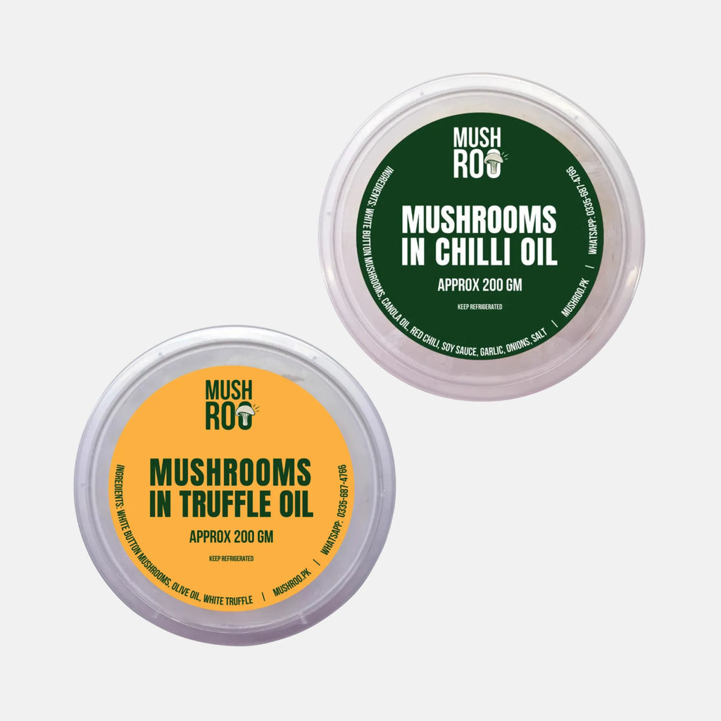 MUSHROOMS IN CHILLI OIL & TRUFFLE OIL (PACKAGE OF 2 BOXES)