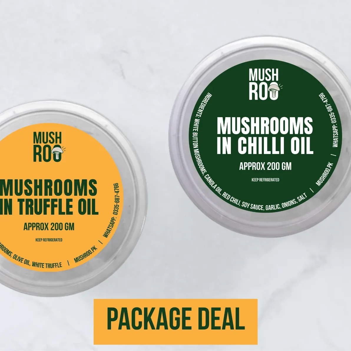 MUSHROOMS IN CHILLI OIL & TRUFFLE OIL (PACKAGE OF 2 BOXES)