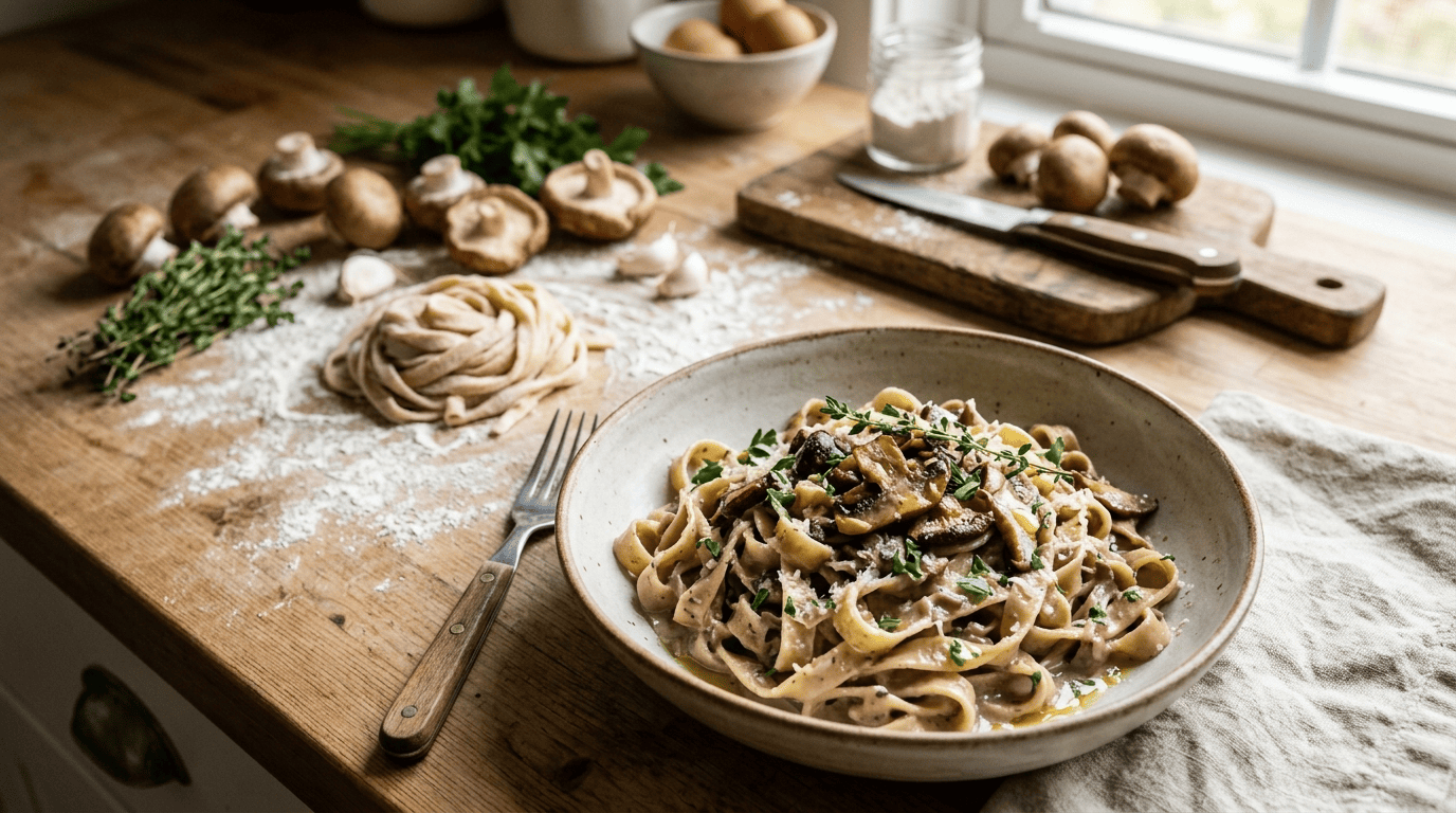 How to Make Homemade Mushroom Pasta from Scratch