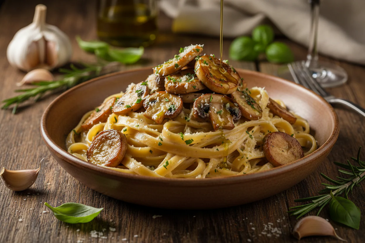 Creamy Garlic Mushroom Pasta Recipe for Dinner